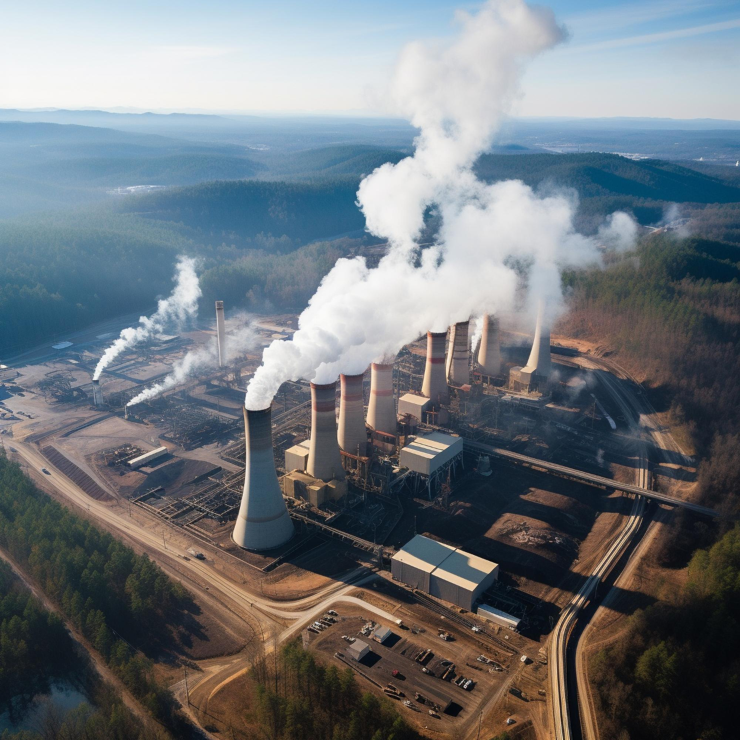 Power plant emitting CO2